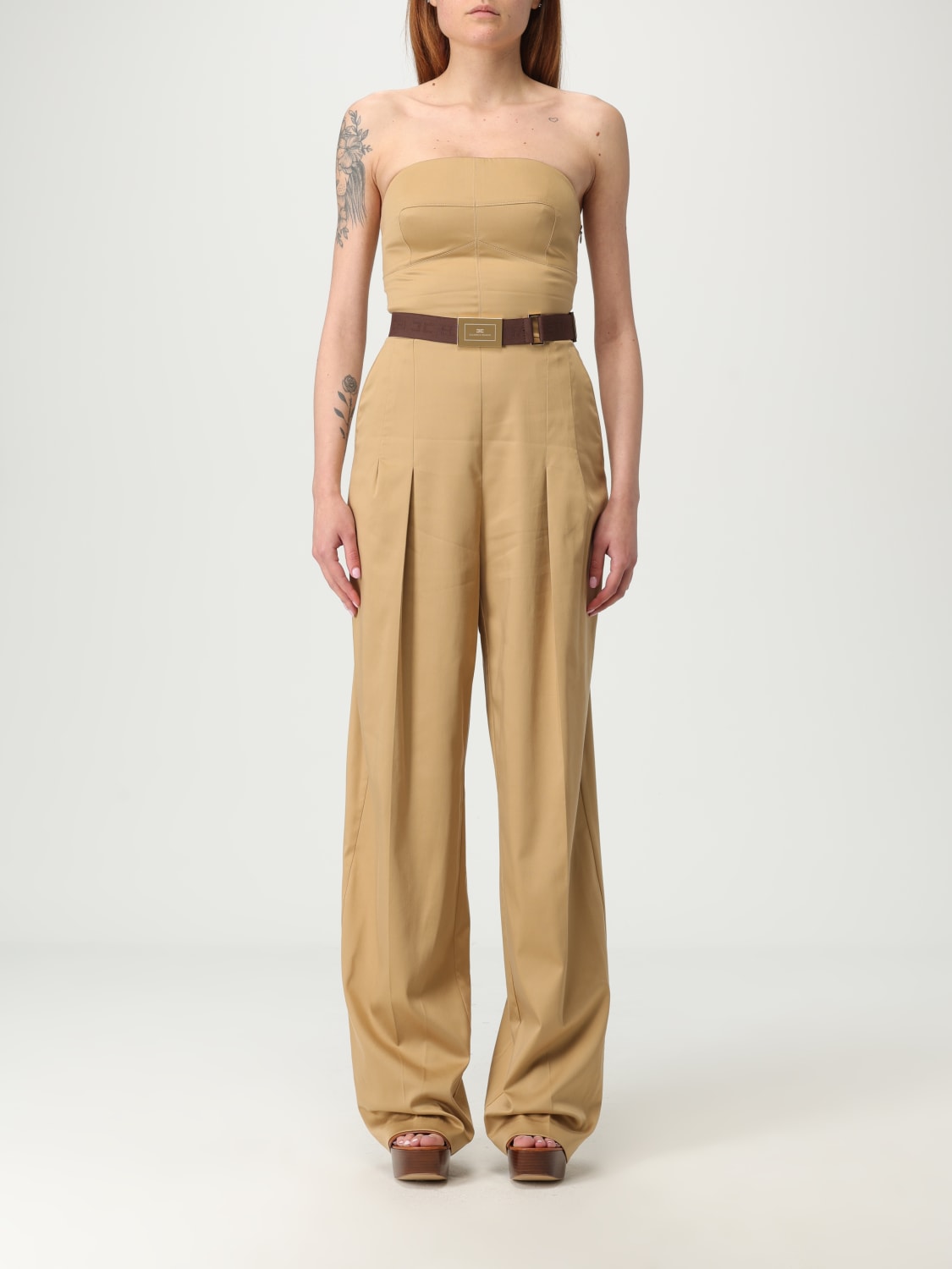 ELISABETTA FRANCHI JUMPSUIT: Elisabetta Franchi women's jumpsuit, Brown - Img 1