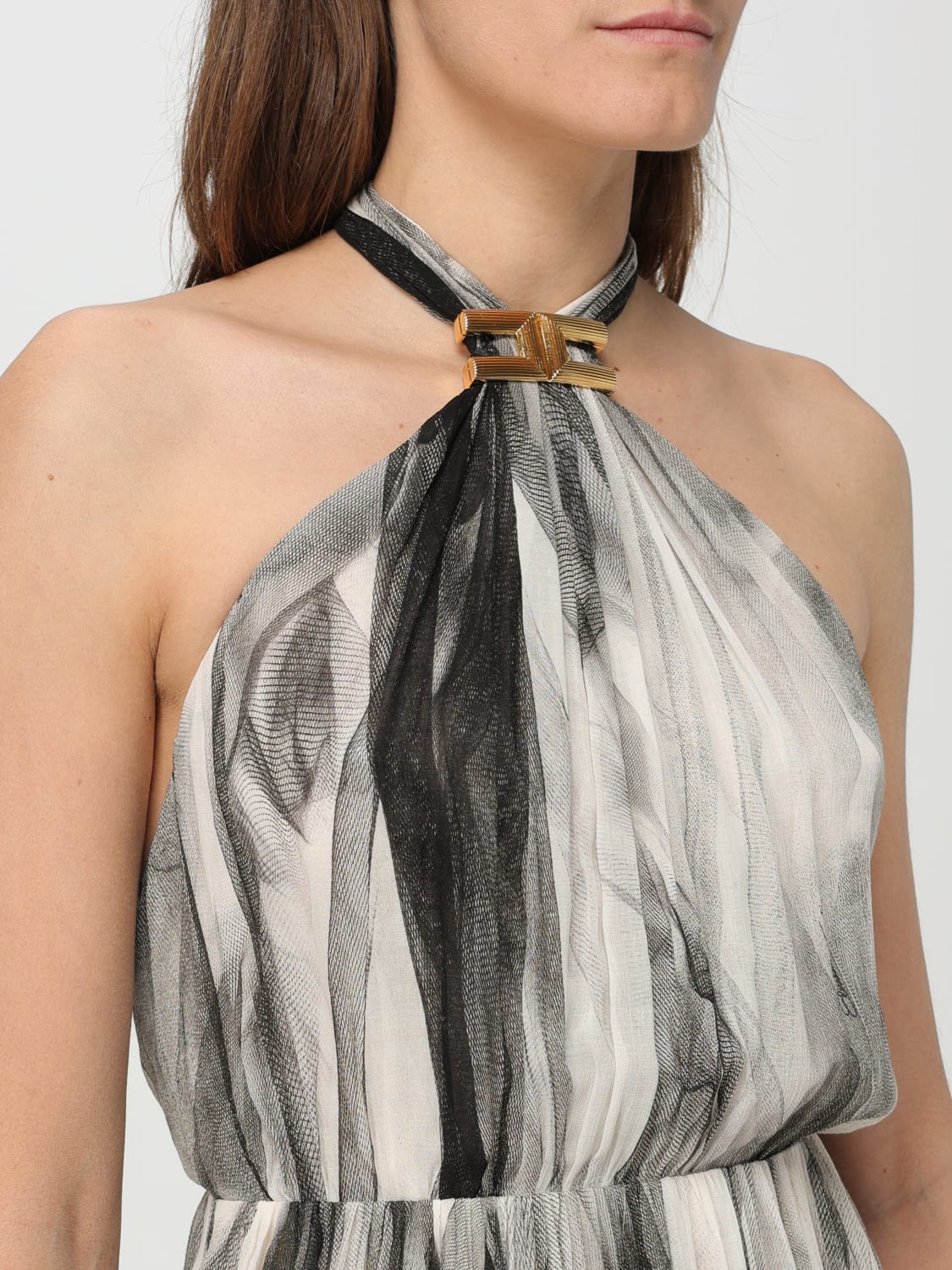 ワンピース ELISABETTA FRANCHI Woman Dress Grey AB864 DC4 Elisabetta Franchi Grey Dress Grafite Donna » Modamica