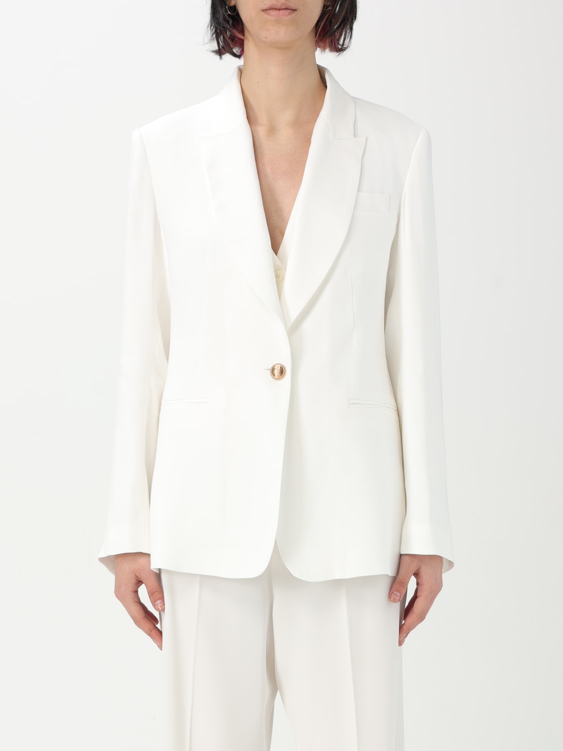 アウターその他 ELISABETTA FRANCHI Woman Blazer Ivory GI157 360 ELISABETTA FRANCHI: Blazer woman - Ivory | Elisabetta