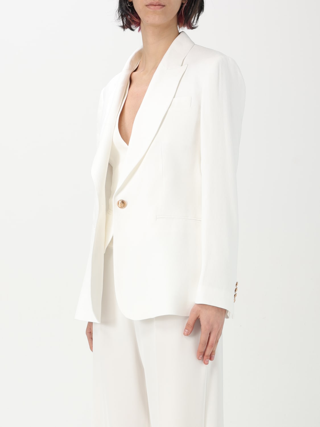 ELISABETTA FRANCHI JACKET: Blazer woman Elisabetta Franchi, Ivory - Img 4