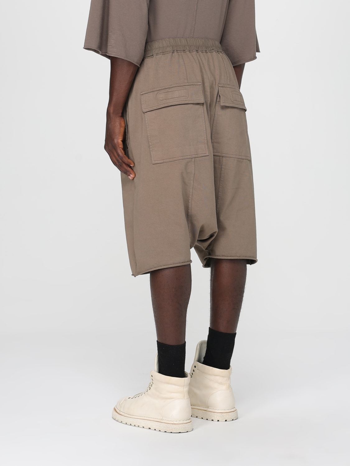 RICK OWENS DRKSHDW PANTALONCINO: Pantaloncino Rick Owens Drkshdw in cotone , Marrone - Img 3
