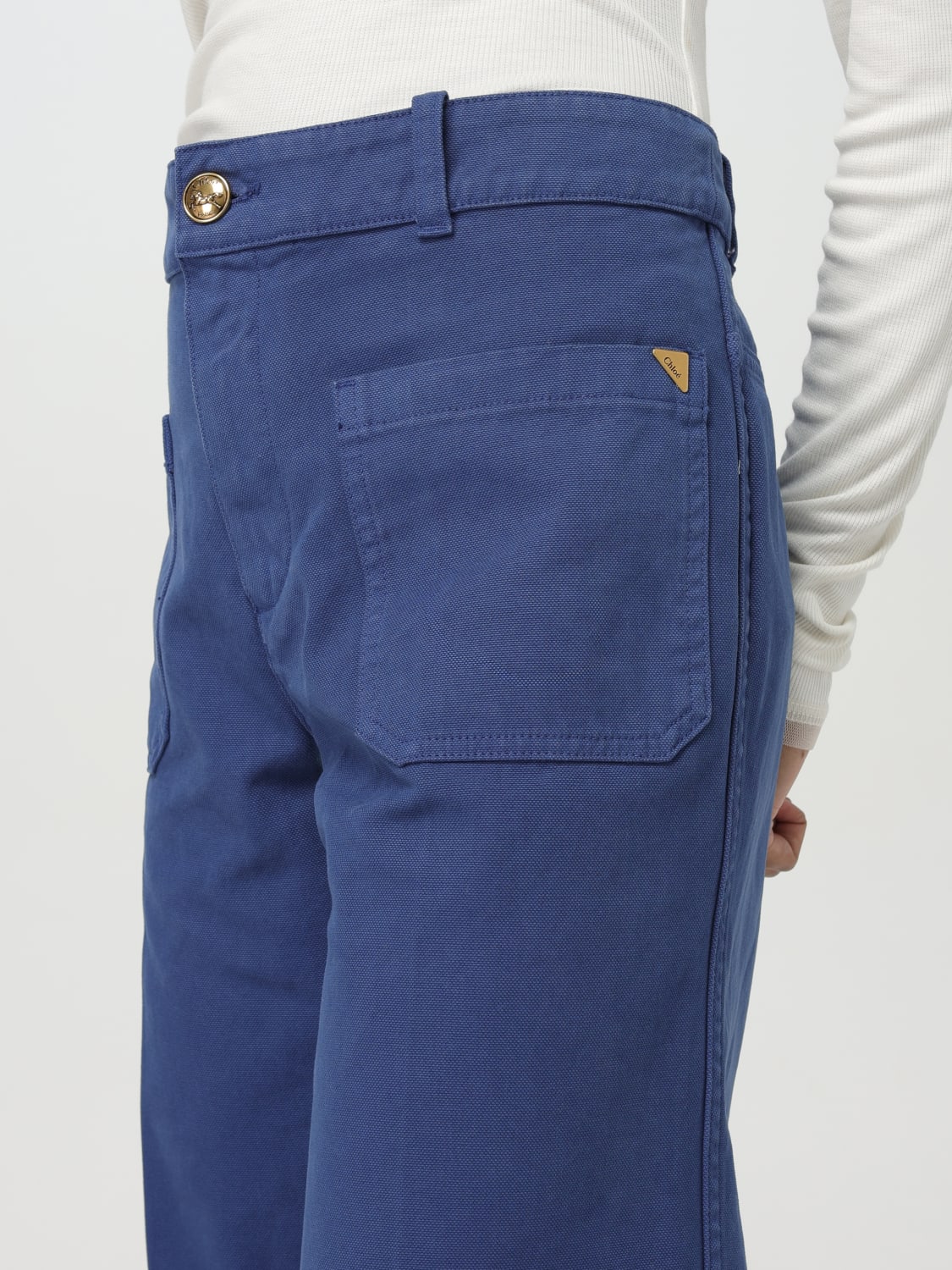 CHLOÉ: Pants woman - Blue | Chloé pants CH25SPA21365 online