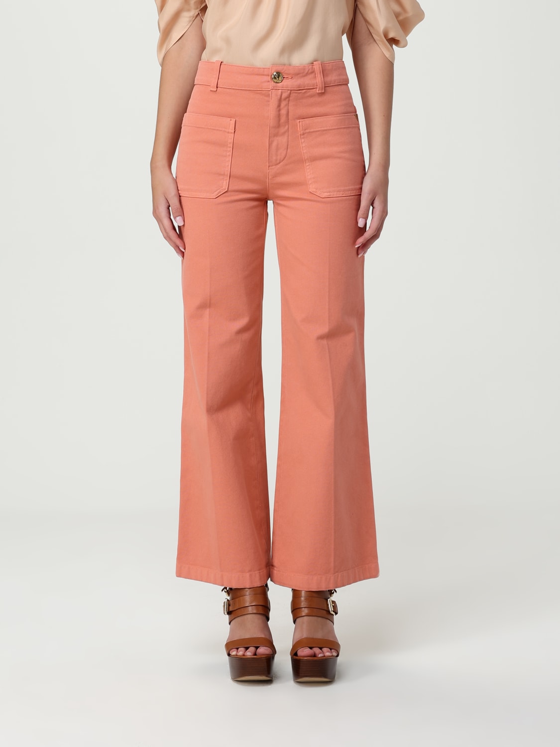 パンツ CHLOE Woman Pants Red CH25SPA21365 82A CHLOÉ: Pants woman - Red | Chloé pants CH25SPA21365 online