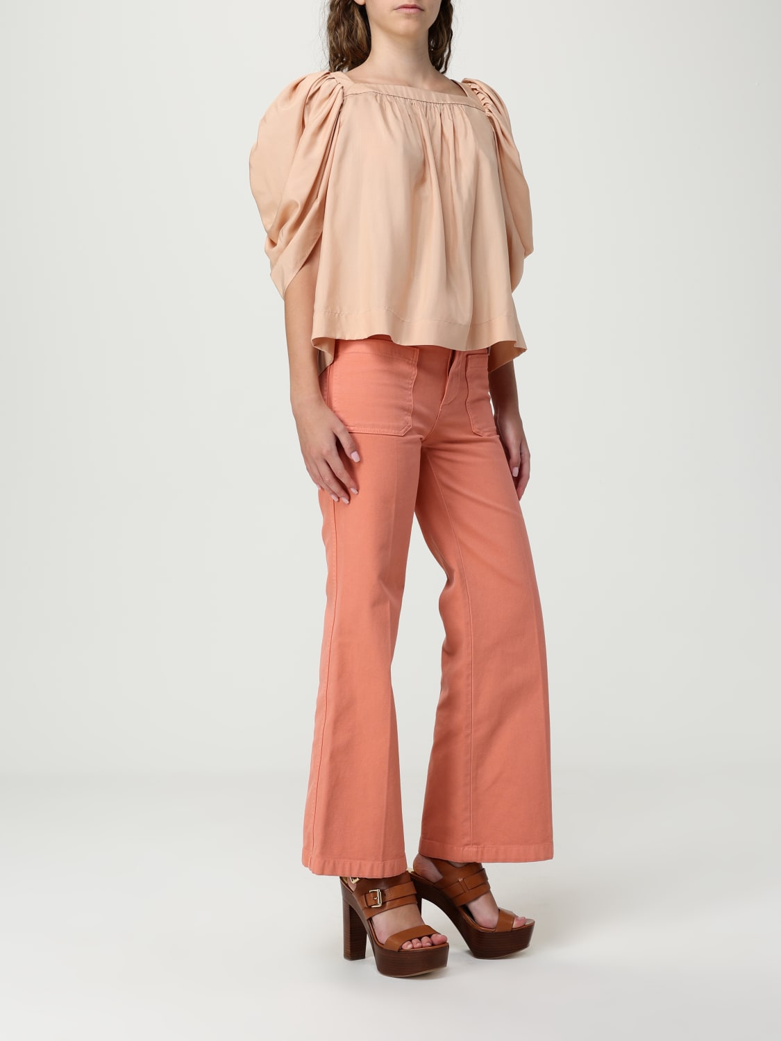 パンツ CHLOE Woman Pants Red CH25SPA21365 82A CHLOÉ: Pants woman - Red | Chloé pants CH25SPA21365 online