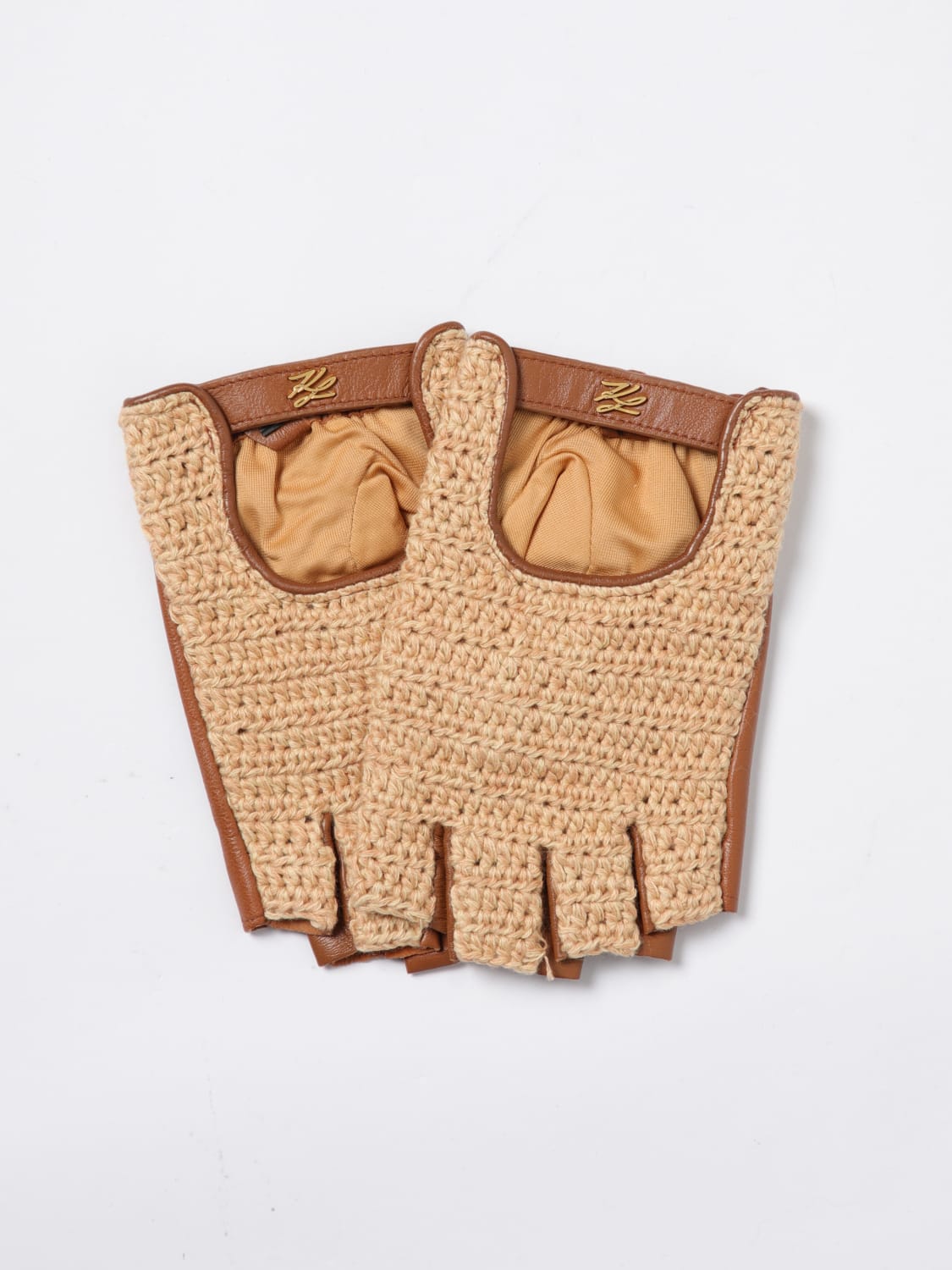 KARL LAGERFELD GUANTES: Guantes mujer Karl Lagerfeld, Natural - Img 1