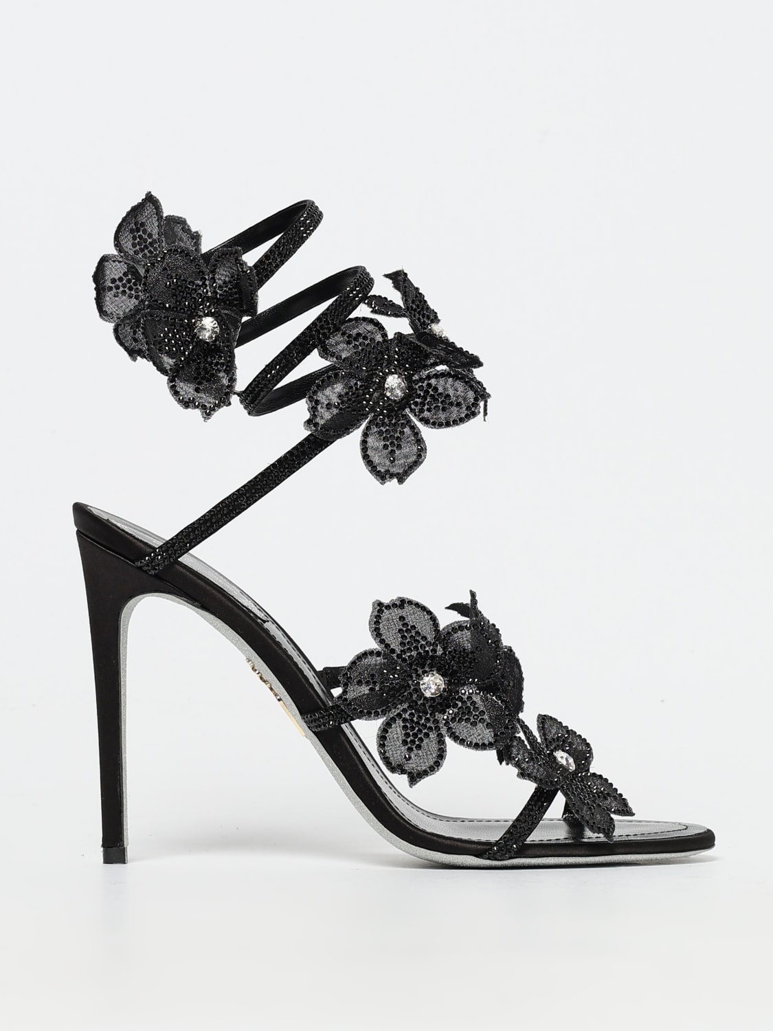 RENE CAOVILLA: Flat sandals woman - Black | Rene Caovilla