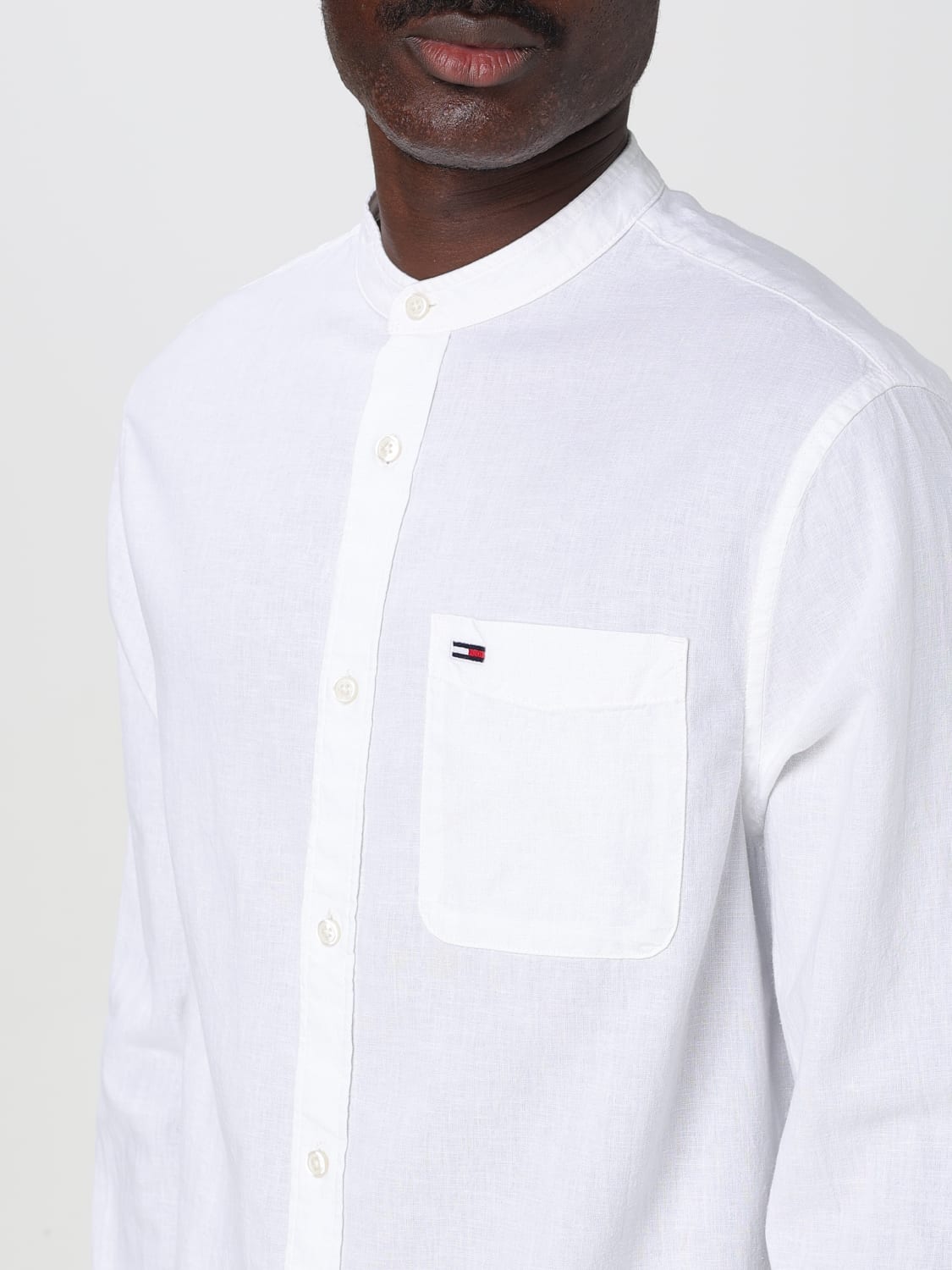TOMMY JEANS CAMICIA: Camicia classica Tommy Jeans in misto lino , Bianco - Img 3