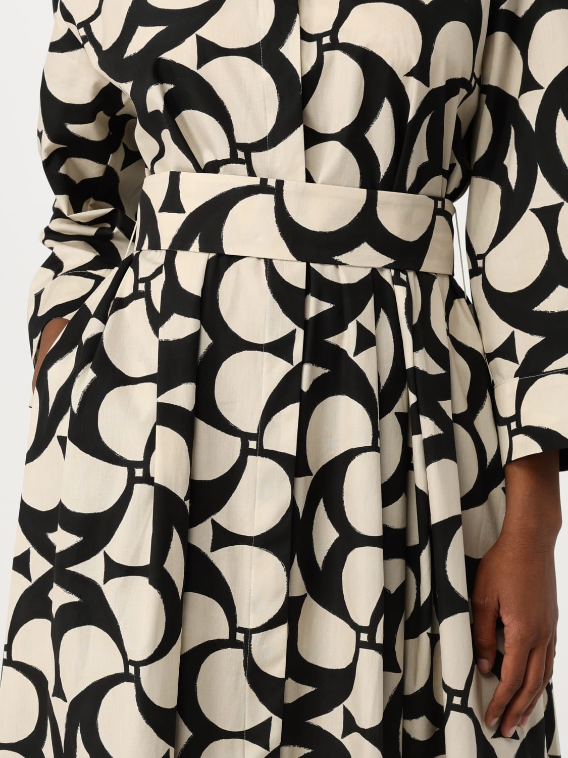 人気【S MAXMARA】Abito in cotone stampato con cintura S Collection - Max Mara Official Website