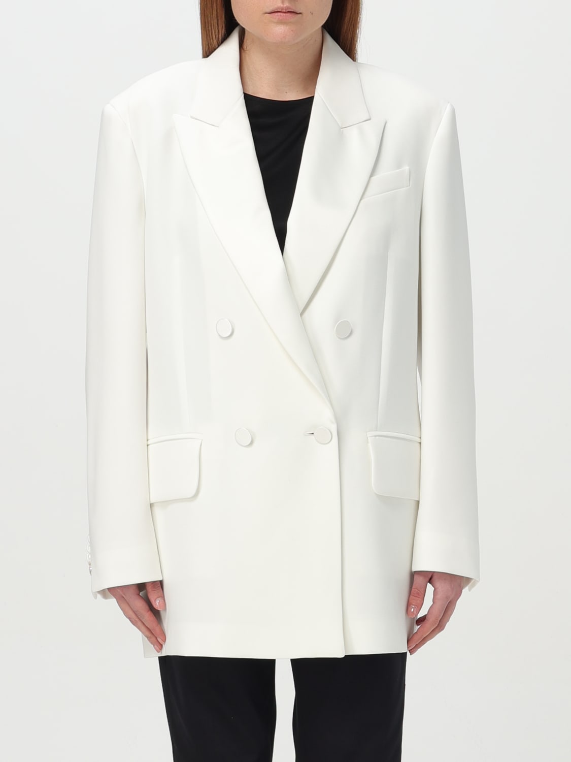 MAX MARA BLAZER: Blazer a doppiopetto Max Mara in cady, Bianco - Img 1