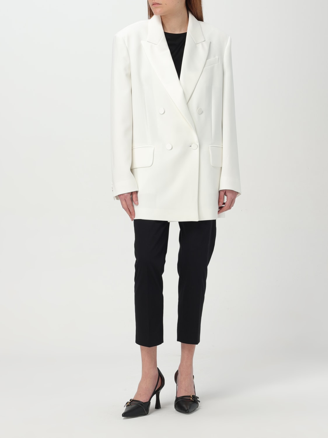 MAX MARA BLAZER: Blazer a doppiopetto Max Mara in cady, Bianco - Img 2