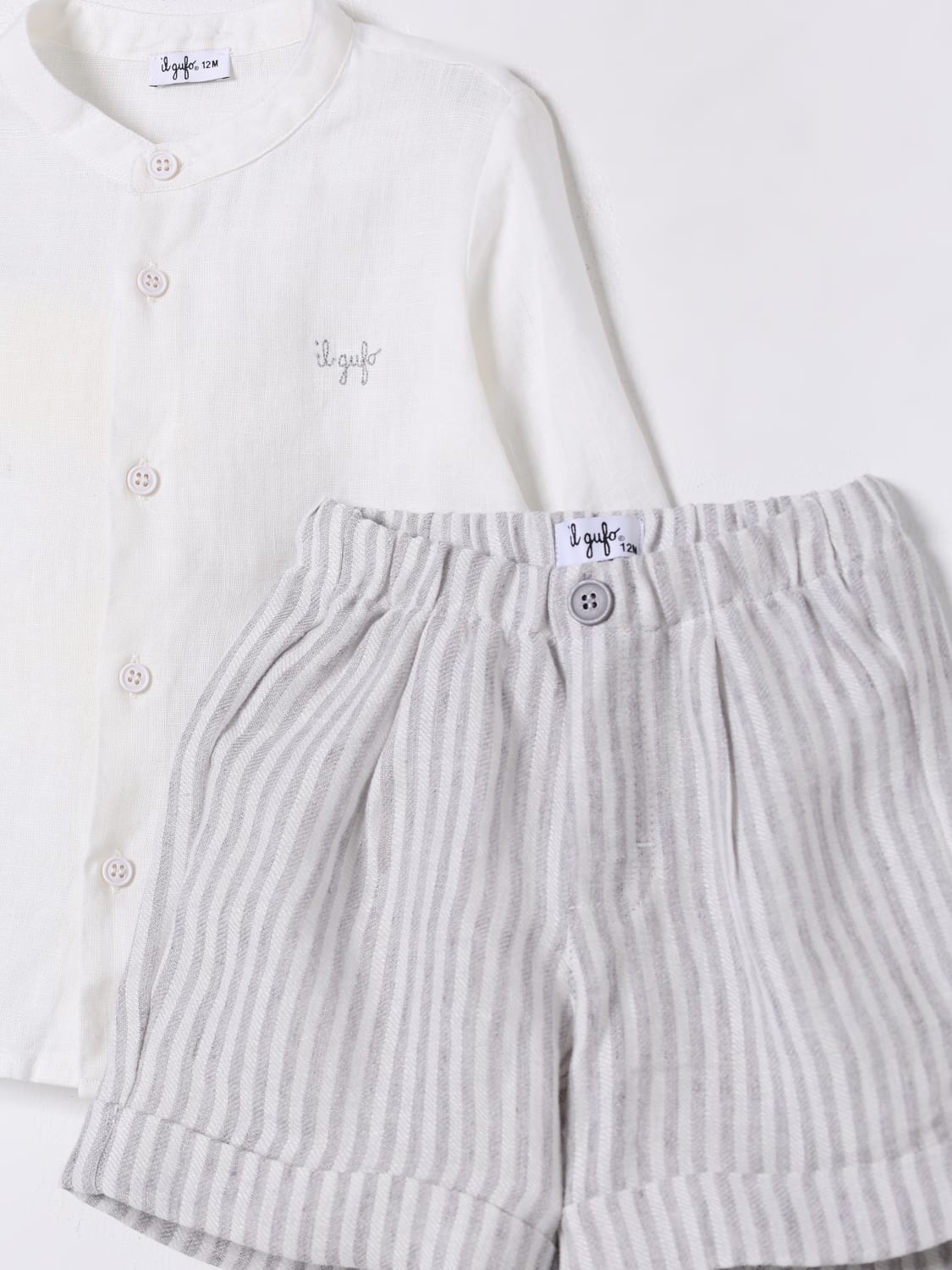 IL GUFO BABY-OVERALL: Anzug kinder Il Gufo, Grau - Img 3