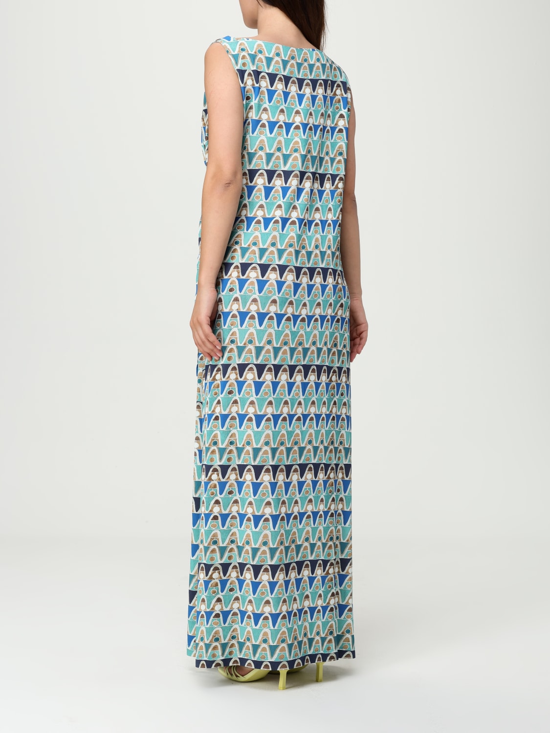 MALIPARMI ABITO: Abito portafoglio Maliparmi in jersey stampato, Blue - Img 2