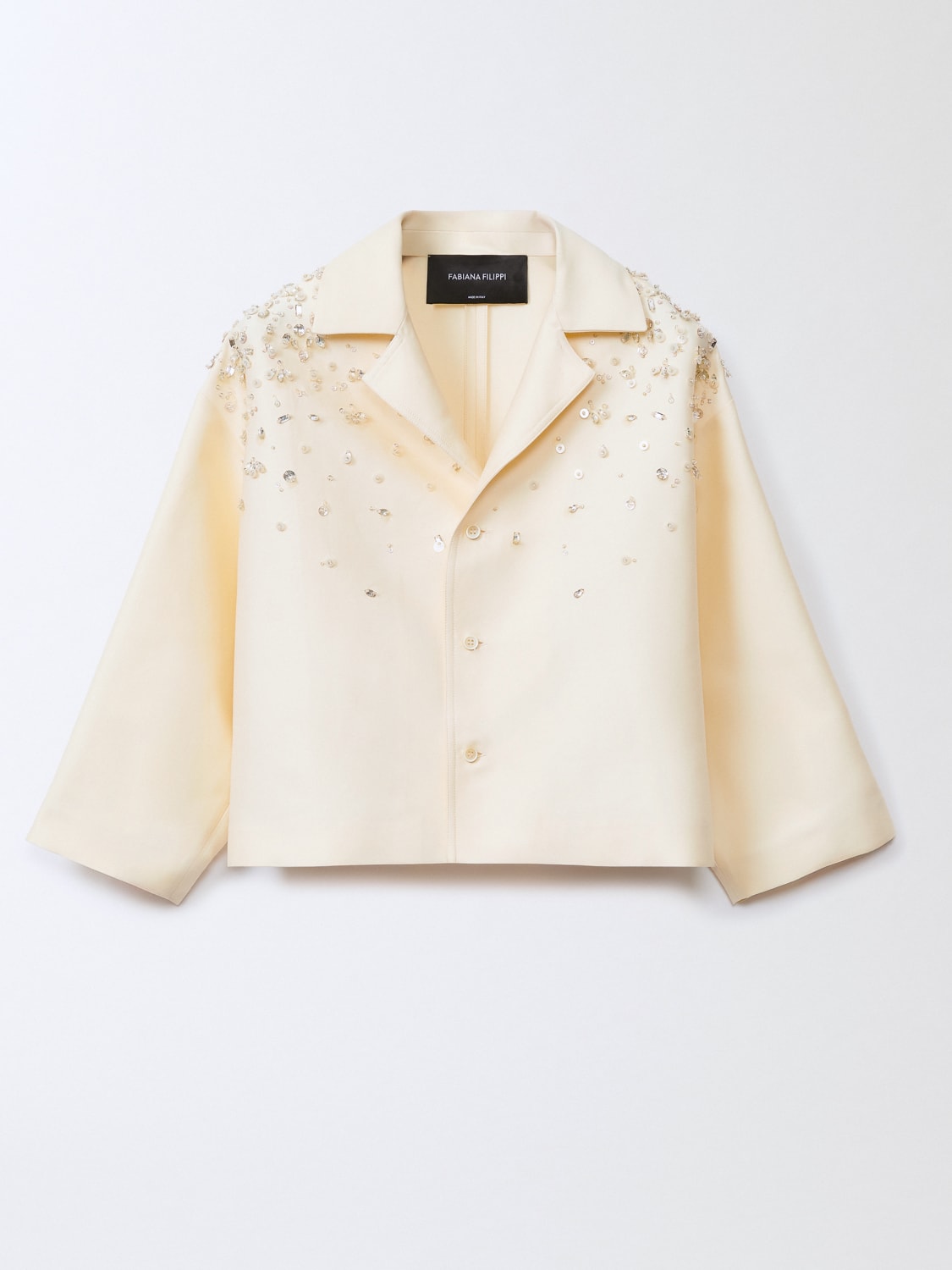 ジャケット Fabiana Filippi Jackets Fabiana Filippi Zipped Satin Bomber Jacket | Black | FARFETCH