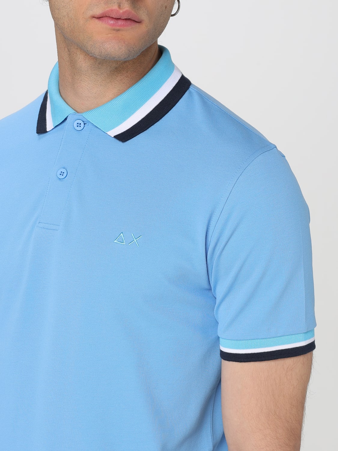 SUN68: men's polo shirt - Navy | SUN68 polo shirt A35117