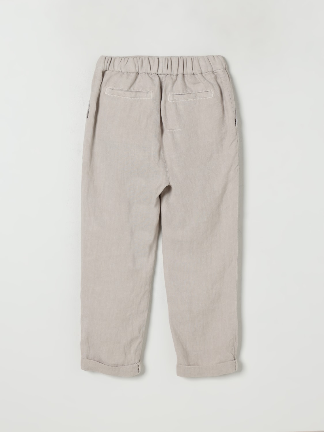 BRUNELLO CUCINELLI БРЮКИ: Брюки Детское Brunello Cucinelli, Бежевый - Img 2