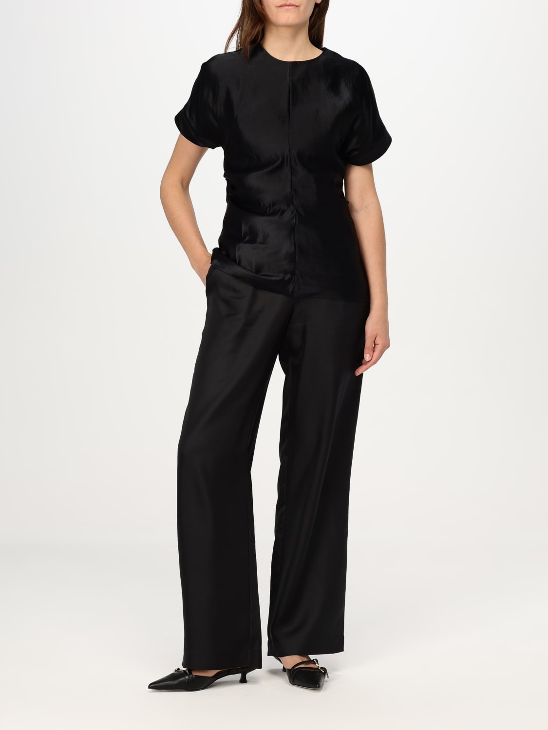 LOU LOU STUDIO TOP: Canotta basic Lou Lou Studio in misto cotone , Nero - Img 2