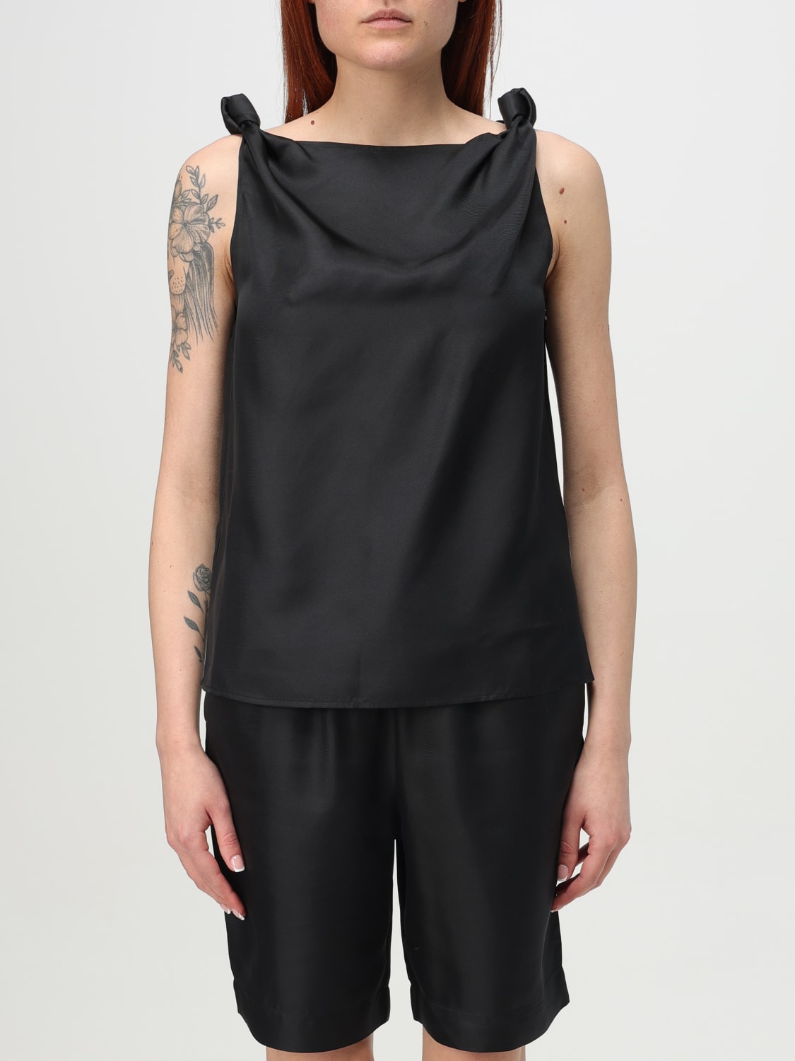 LOU LOU STUDIO TOP: Top Lou Lou Studio in misto seta , Nero - Img 1