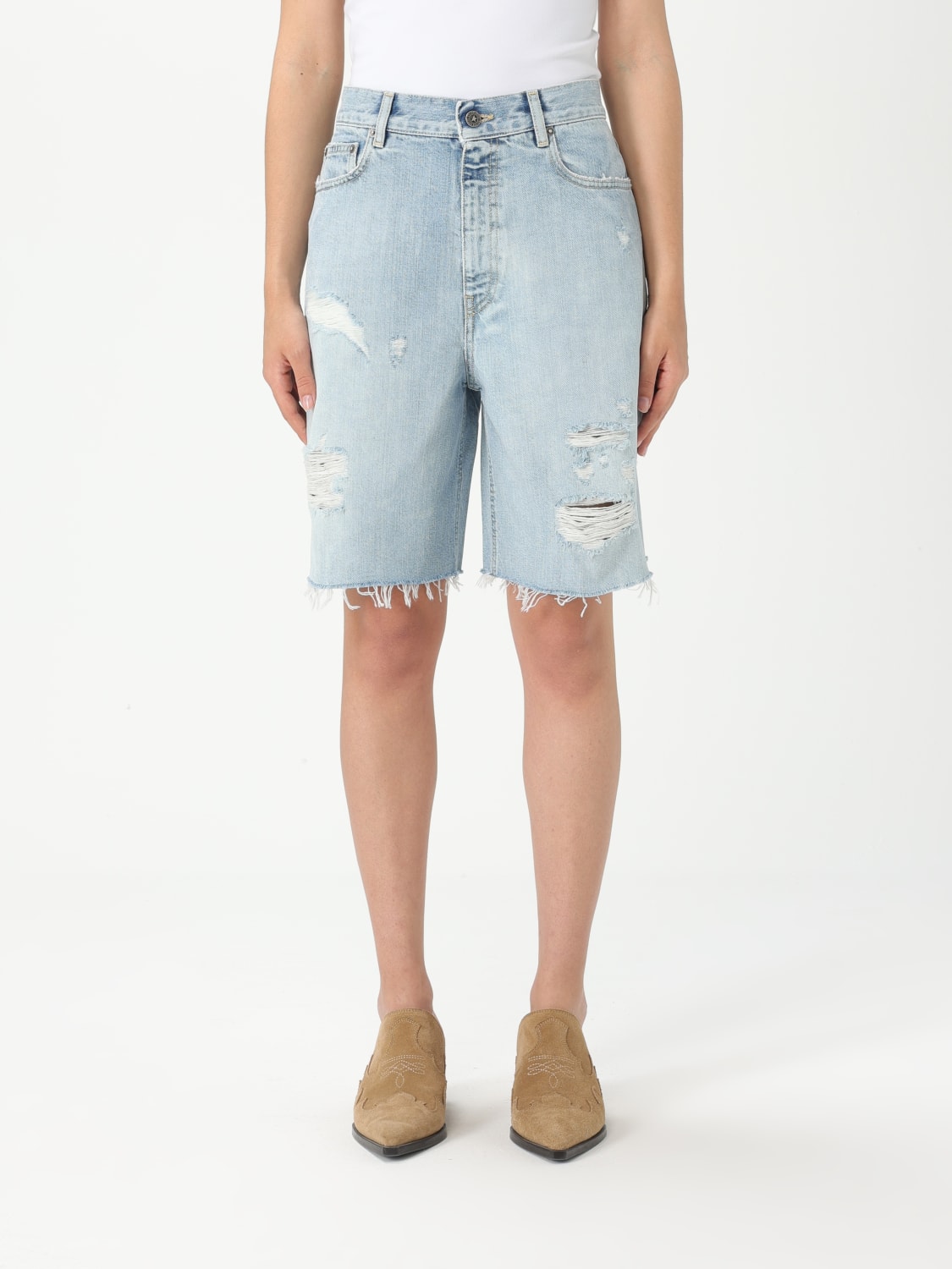 ショートパンツ GOLDEN  Woman Short Denim GWP02078P00185050134 Women's Bermuda shorts in lived-in effect denim