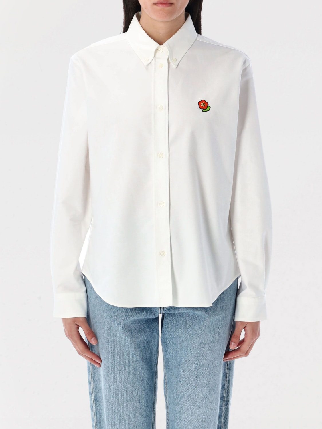Tシャツ・カットソー KENZO Woman T-Shirt White FF52TS1504SG 02 KENZO Pop' embroidered cotton T-shirt | Women's | KENZO