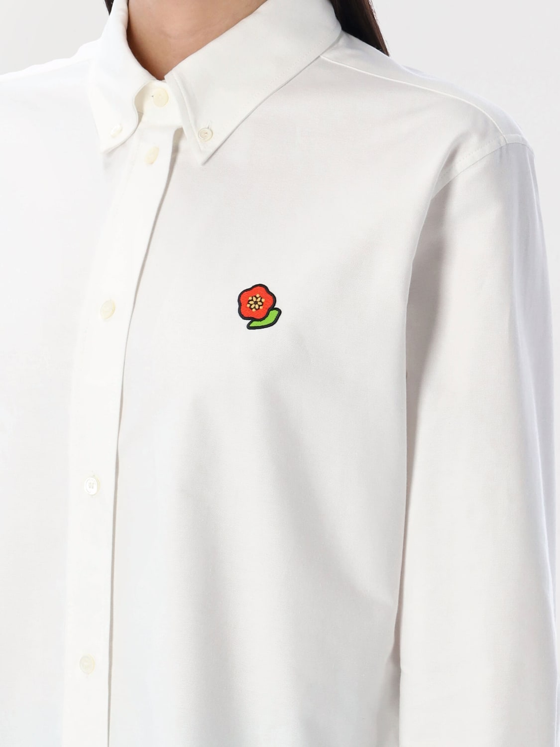 Tシャツ・カットソー KENZO Woman T-Shirt White FF52TS1564SJ 01 Boke Flower 2.0' エンブロイダリー リブ Tシャツ | ウィメンズ