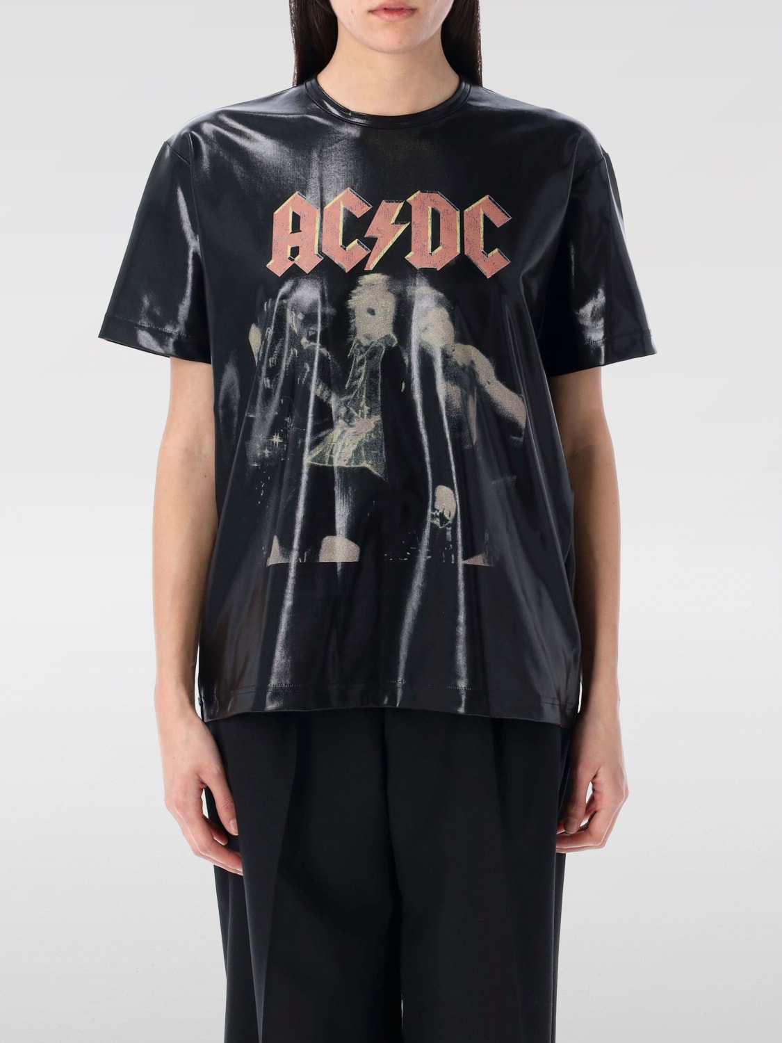 JUNYA WATANABE T-SHIRT: T-shirt in poliestere stampata Junya Watanabe, Nero - Img 1