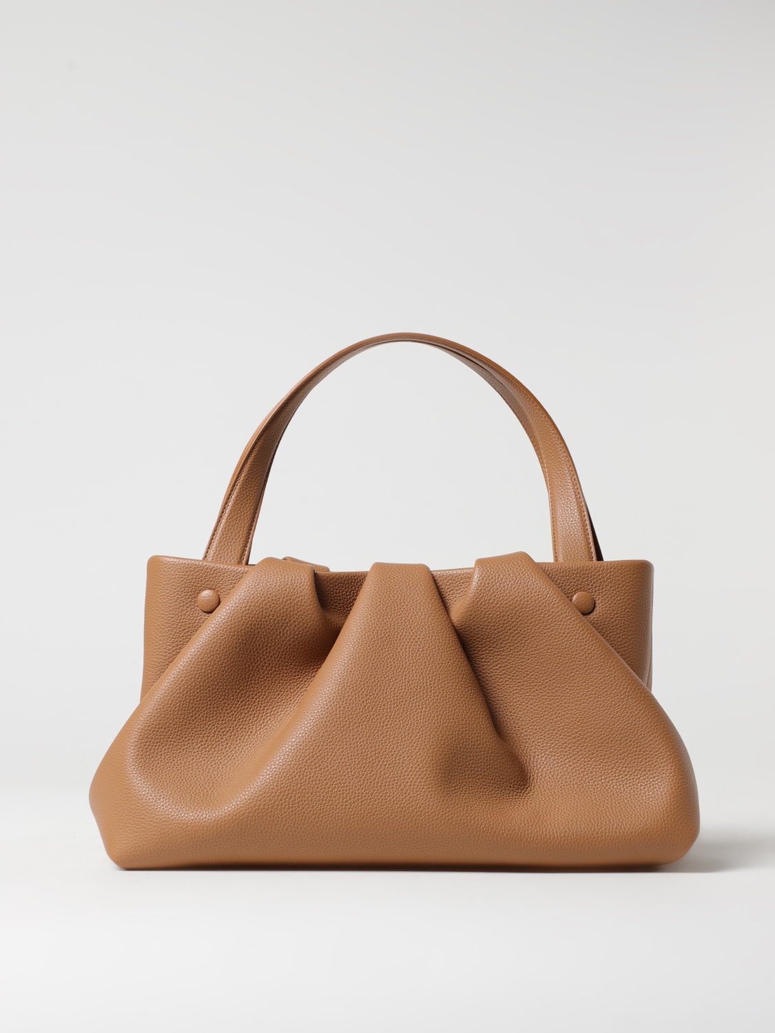 THEMOIRÈ BORSA A MANO: Borsa Athena Themoirè in pelle vegana a grana , Beige - Img 1