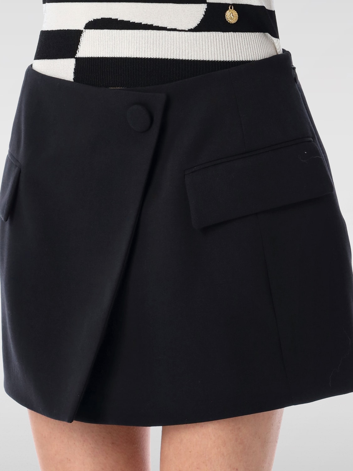 BALMAIN: Skirt woman - Black | Balmain skirt EF0LA515WC09