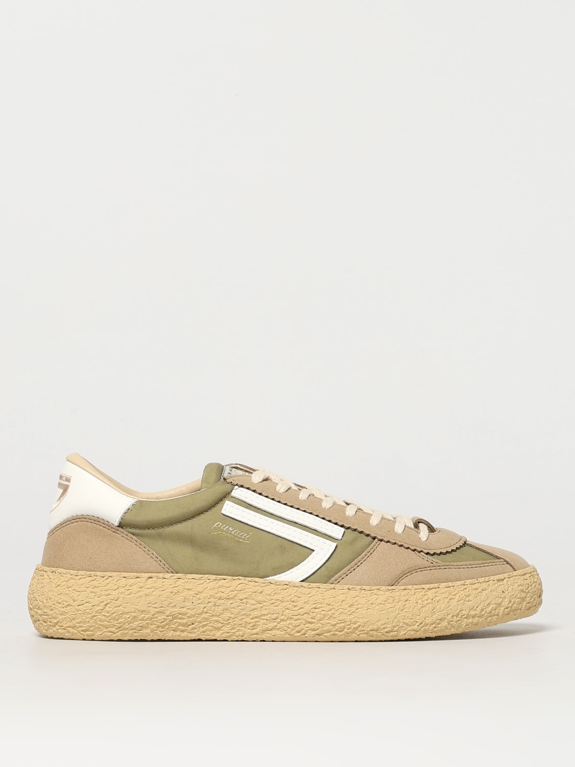 PURAAI SNEAKERS: Sneakers 1.01 Vintage Puraai in pelle vegana e mesh , Beige - Img 1