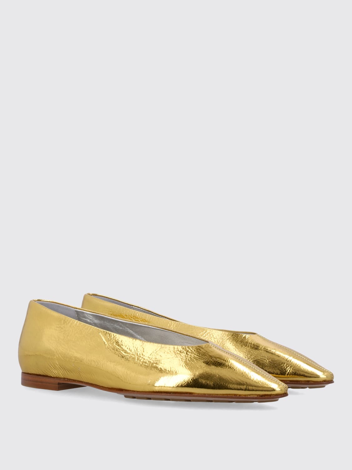 BOTTEGA VENETA BALLERINE: Ballerina Sofia Bottega Veneta in pelle laminata , Oro - Img 2