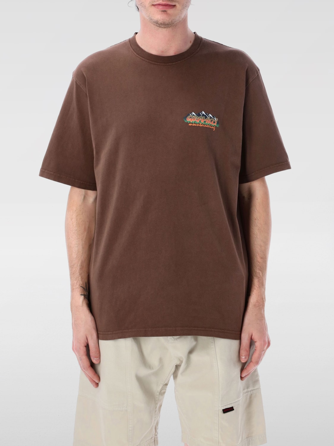 GRAMICCI T-SHIRT: T-shirt in cotone stampata Gramicci, Marrone - Img 1