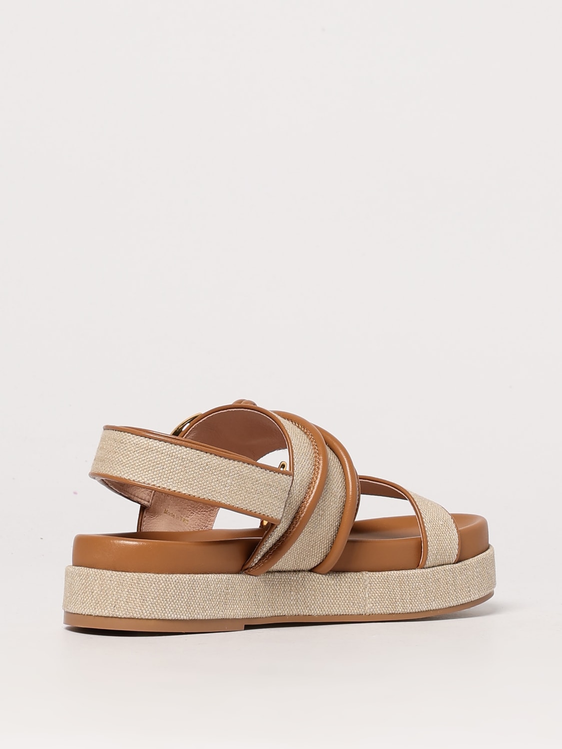 COCCINELLE: Heeled sandals woman - Natural | Coccinelle flat