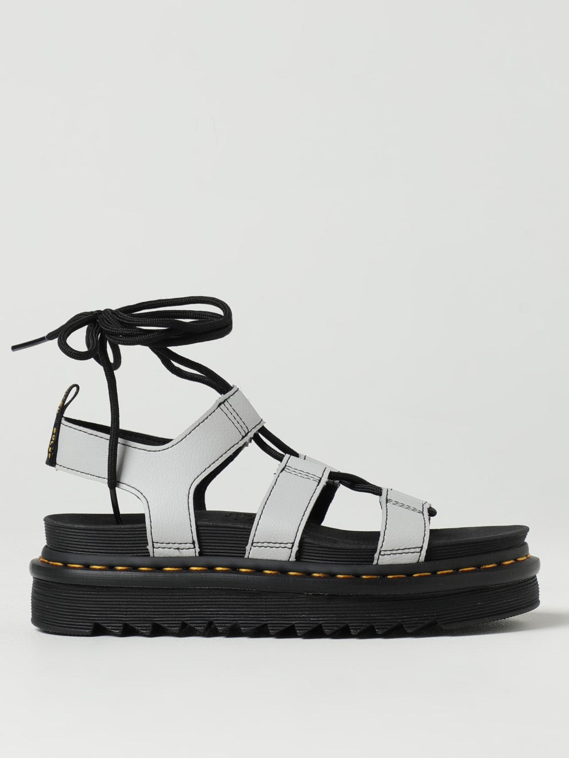 DR. MARTENS HEELED SANDAL: Shoes woman Dr. Martens, Grey - Img 1