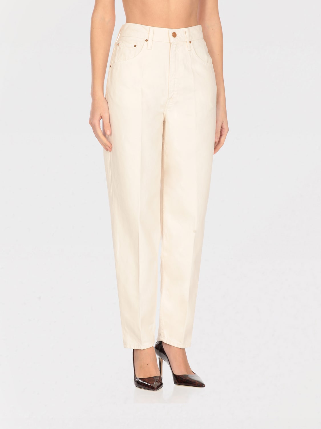 デニム・ジーパン MOTHER Woman Jeans Ivory 112061359 NAT MOTHER: Jeans woman - Ivory | Mother jeans 112061359 online