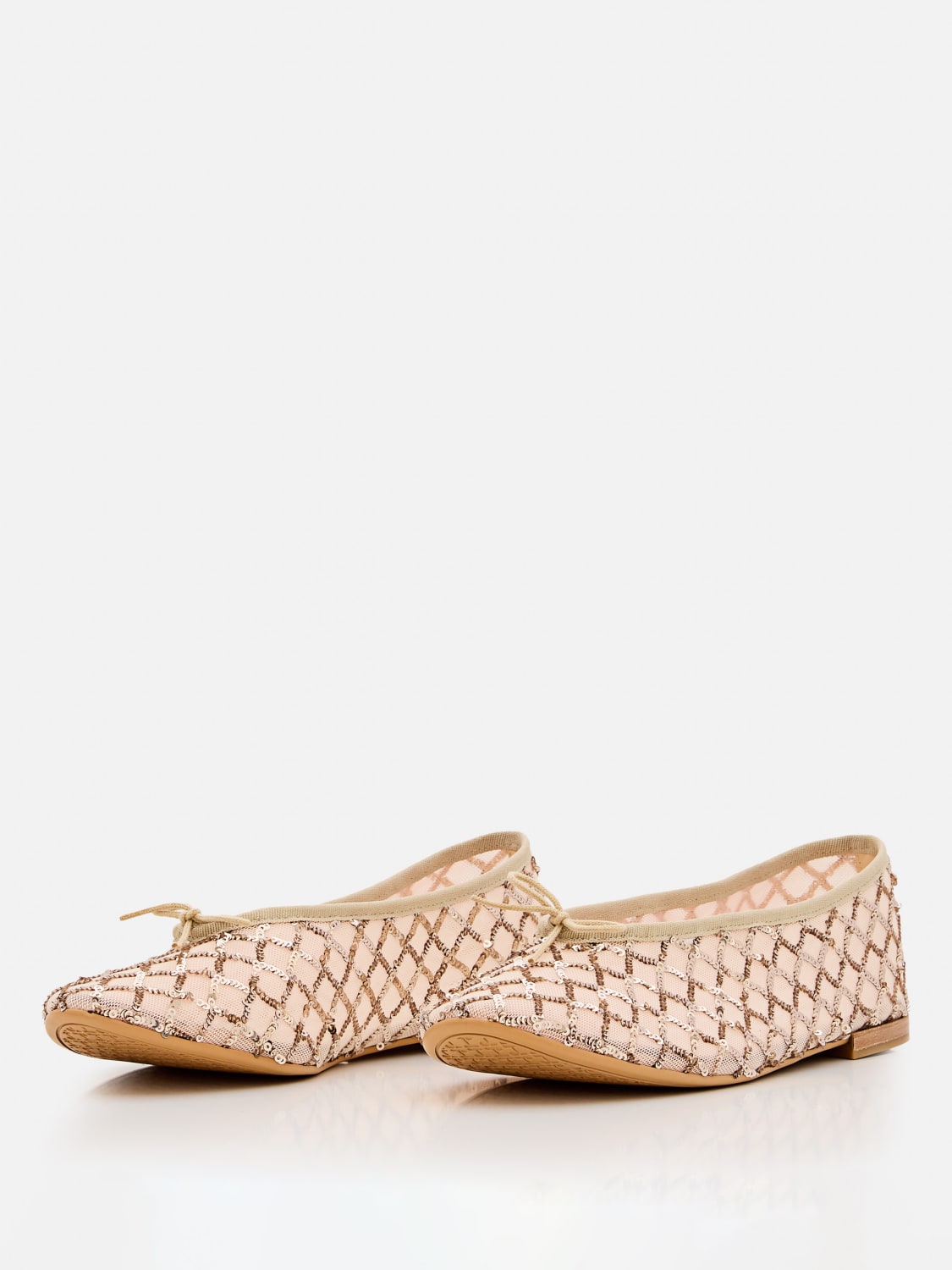 REPETTO BALLERINE: Ballerina Lilouh Repetto in nylon a rete con paillettes ricamate , Beige - Img 2