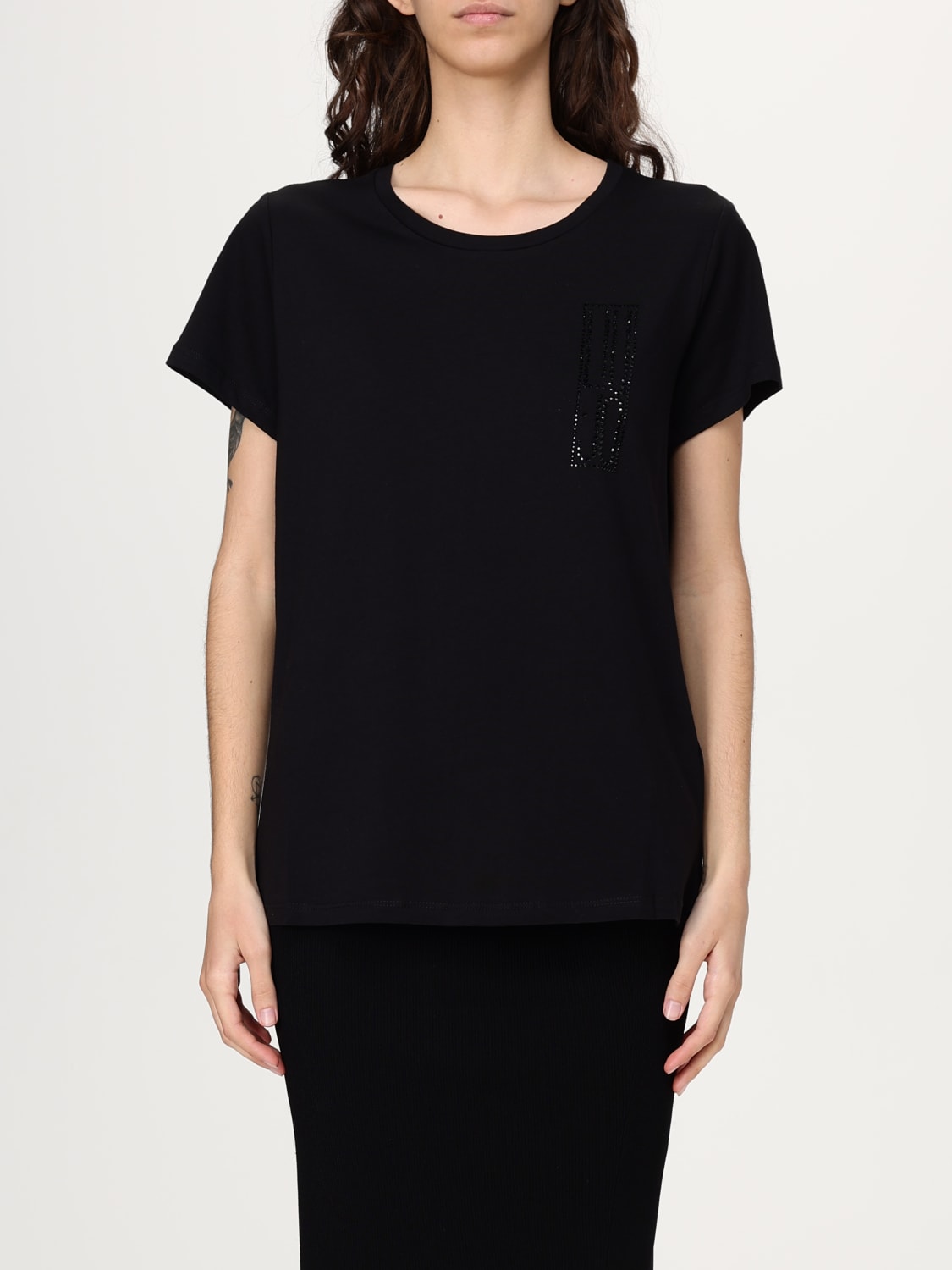LIU JO: T-shirt woman - Black | Liu Jo t-shirt TA5170JS923