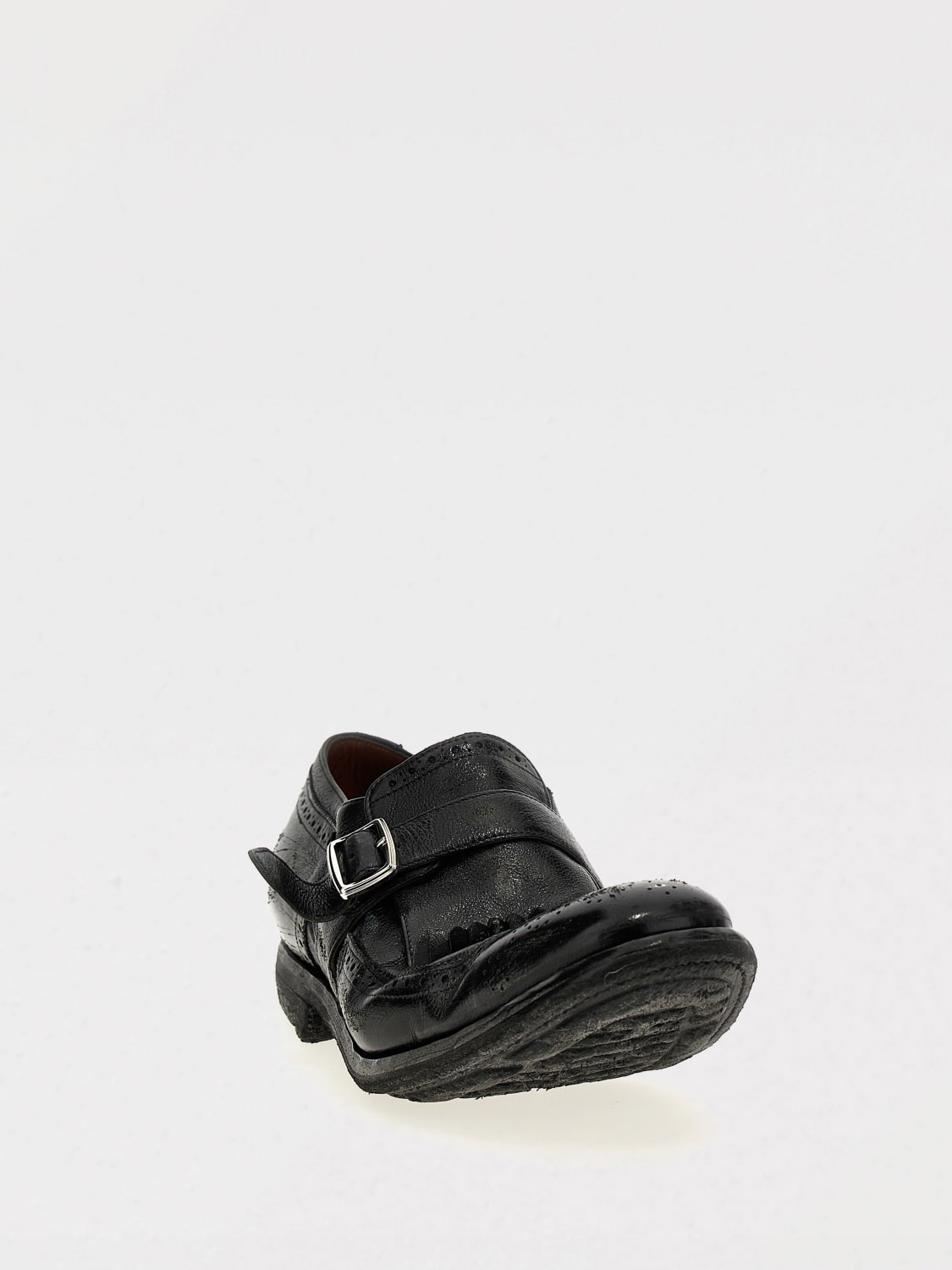 CHURCH'S SCARPE STRINGATE: Monk Strap Shanghai Church's in nappa used con motivo brogue , Nero - Img 2