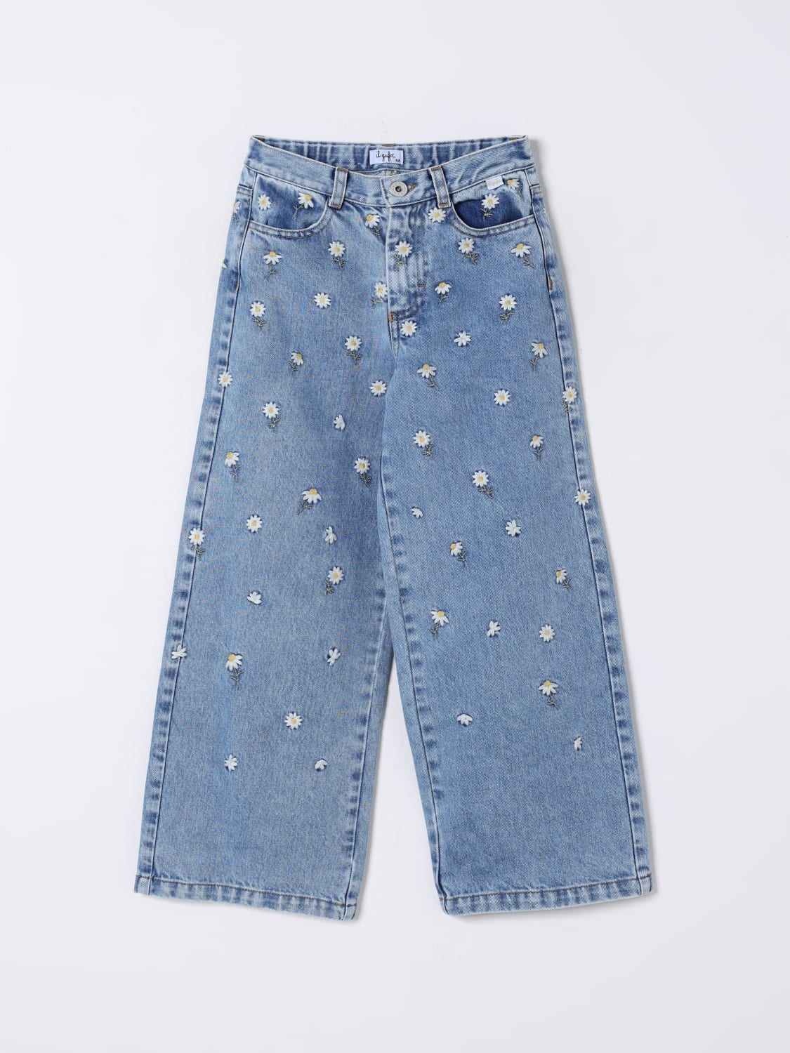 IL GUFO JEANS: Jeans Il Gufo in denim con ricami , Blue - Img 1