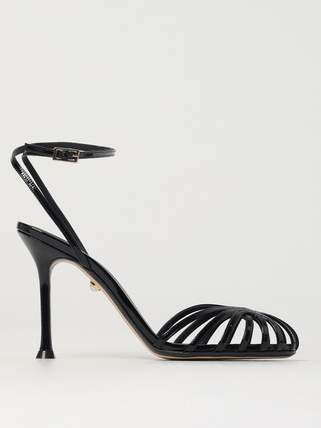 サンダル・ミュール Alevi MILANO NEW Alevi Milano Alessandra Cage Patent Leather Mule