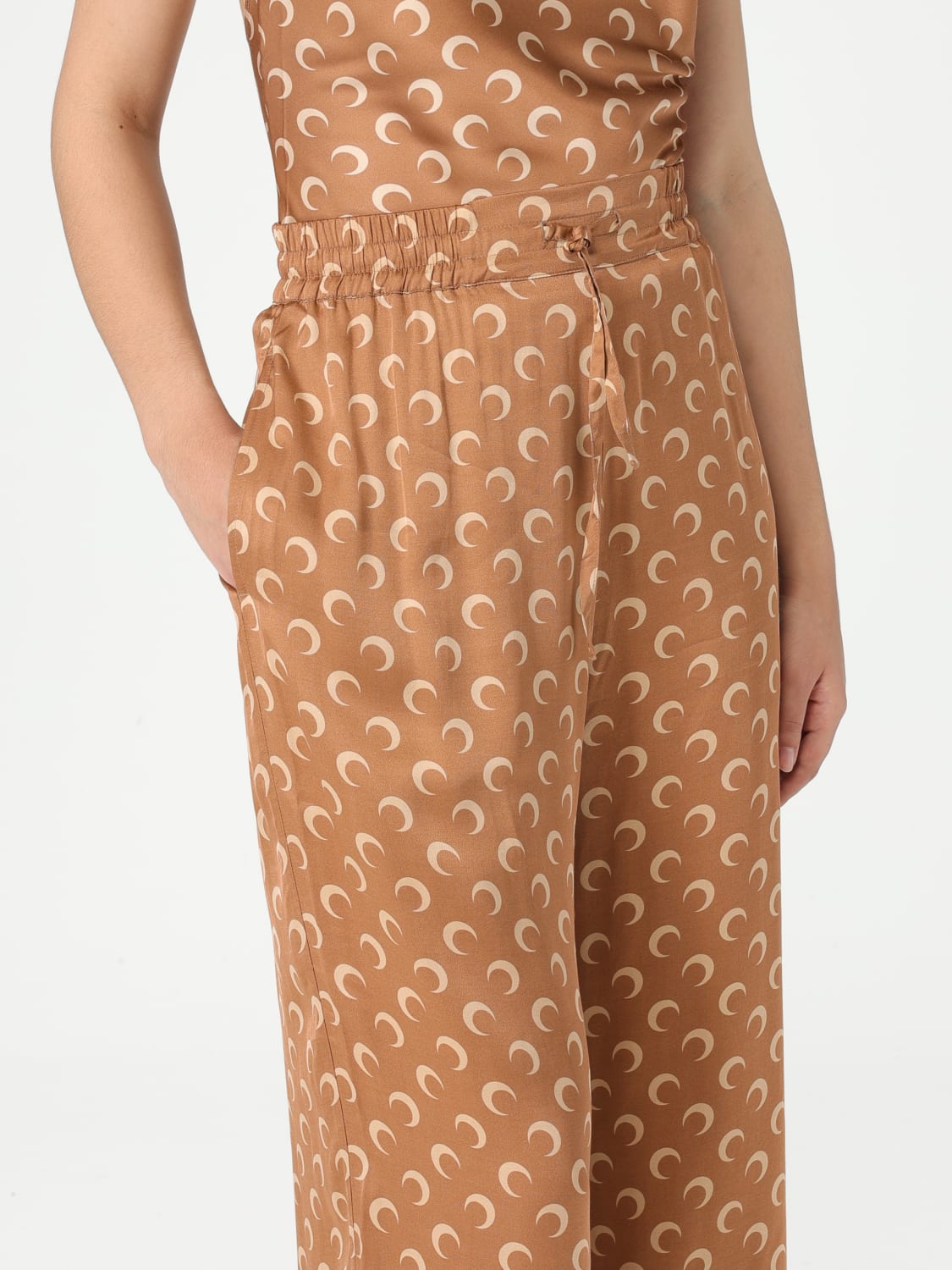 パンツ MARINE SERRE Woman Pants Camel UPA058ACWOV0059 BG70 MARINE SERRE: Pants woman - Camel | Marine Serre pants