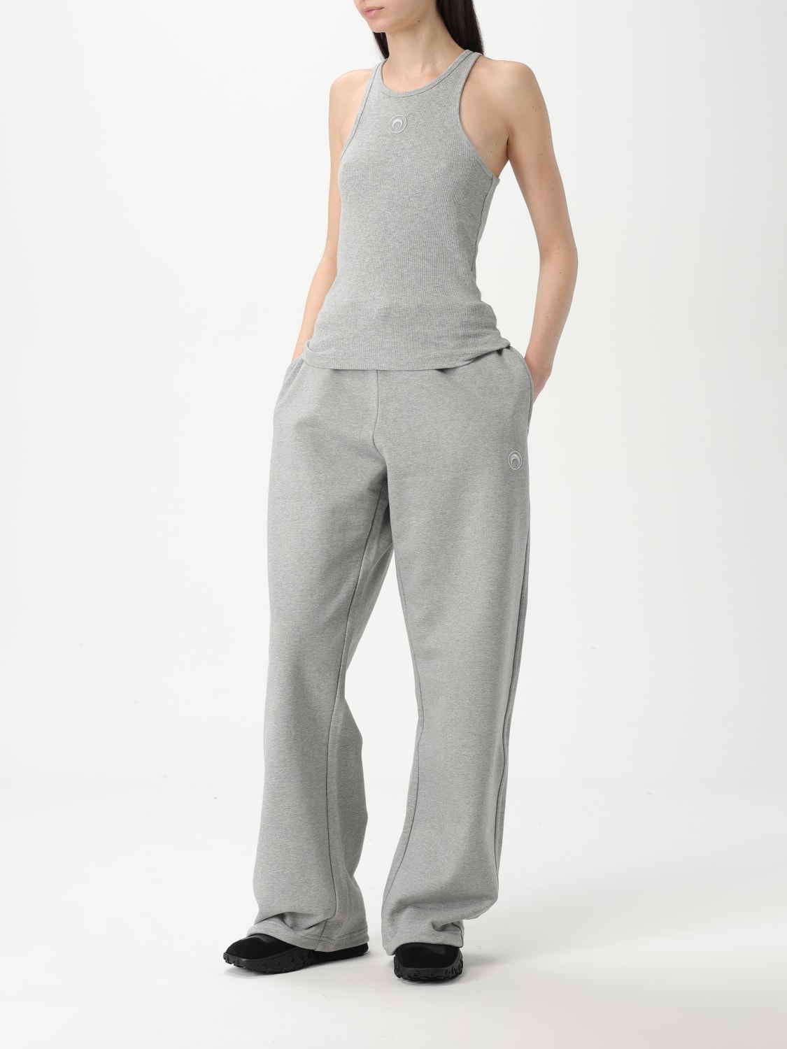 パンツ MARINE SERRE Woman Pants Grey UPA052ACJER0013 GR50 MARINE SERRE: Pants woman - Grey | Marine Serre pants