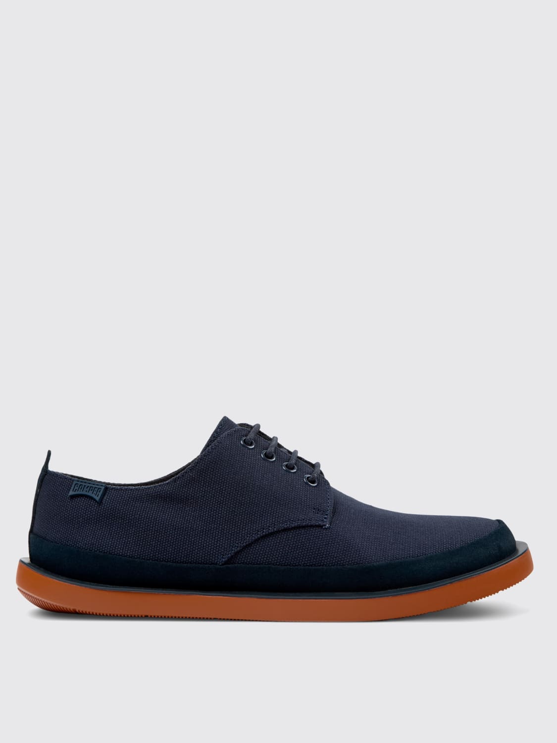 CAMPER SCARPE STRINGATE: Derby Wagon Camper in cotone riciclato e nabuk , Blue - Img 1