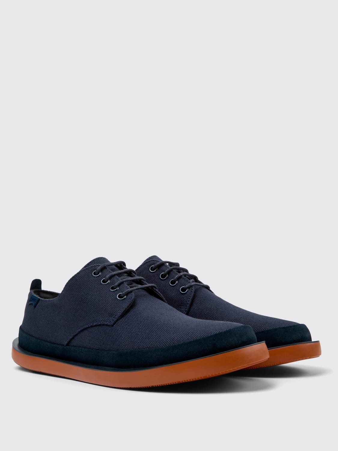 CAMPER SCARPE STRINGATE: Derby Wagon Camper in cotone riciclato e nabuk , Blue - Img 2