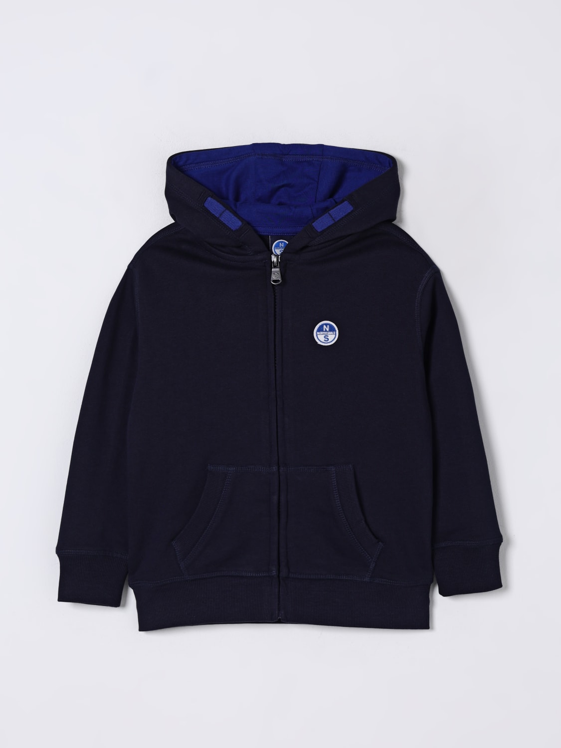 NORTH SAILS MAGLIA: Felpa con cappuccio e logo North Sails, Blue - Img 1