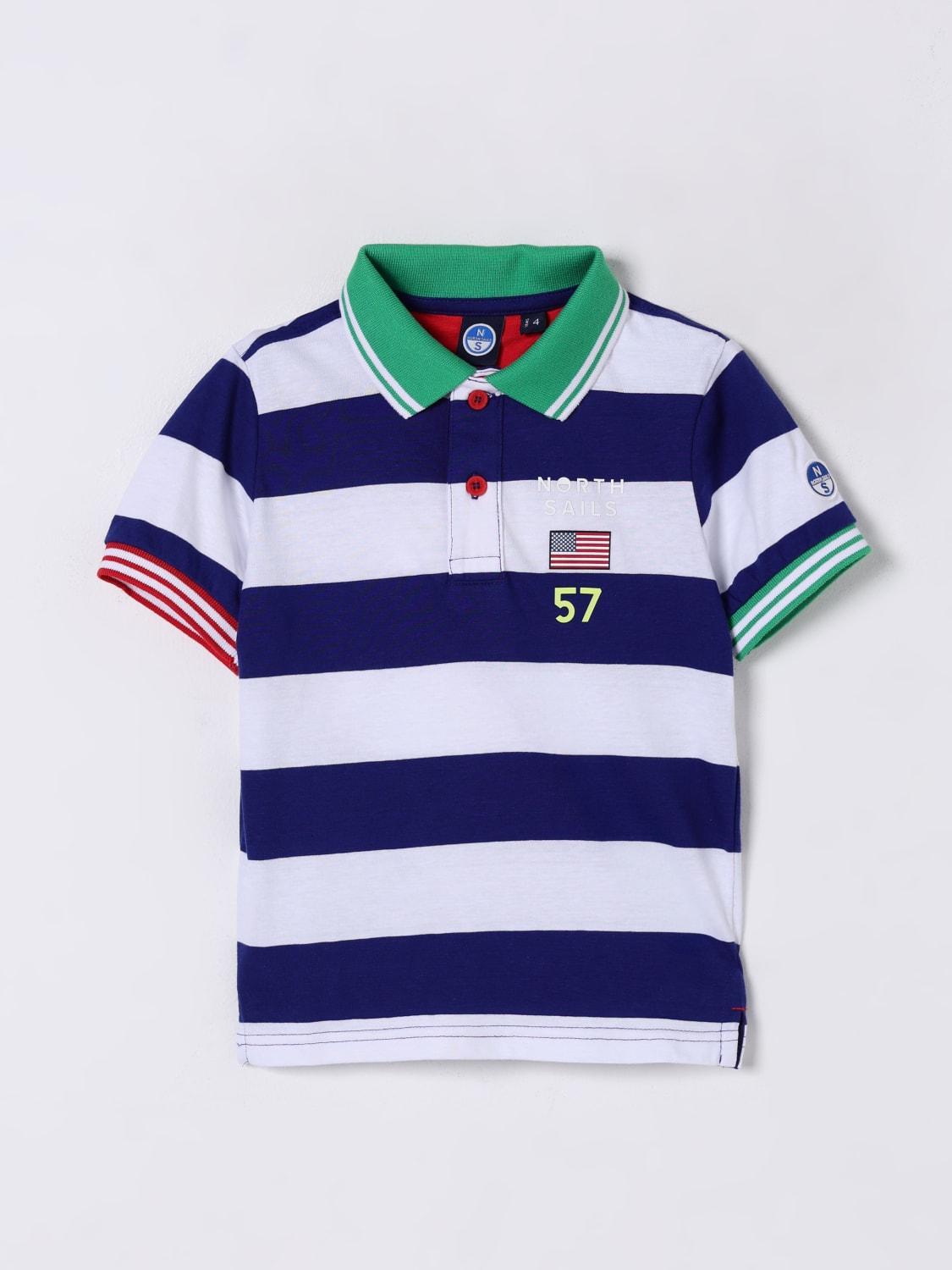NORTH SAILS POLO: Polo in cotone a righe North Sails, Blue - Img 1