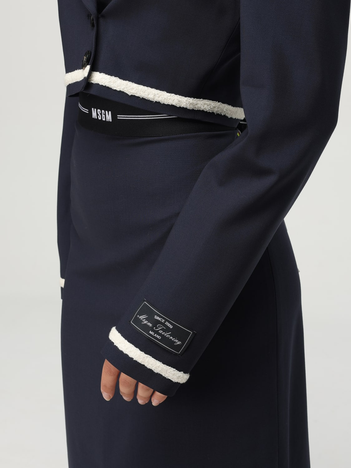 MSGM: Jacket woman - Blue | MSGM blazer 3841MDG18257127