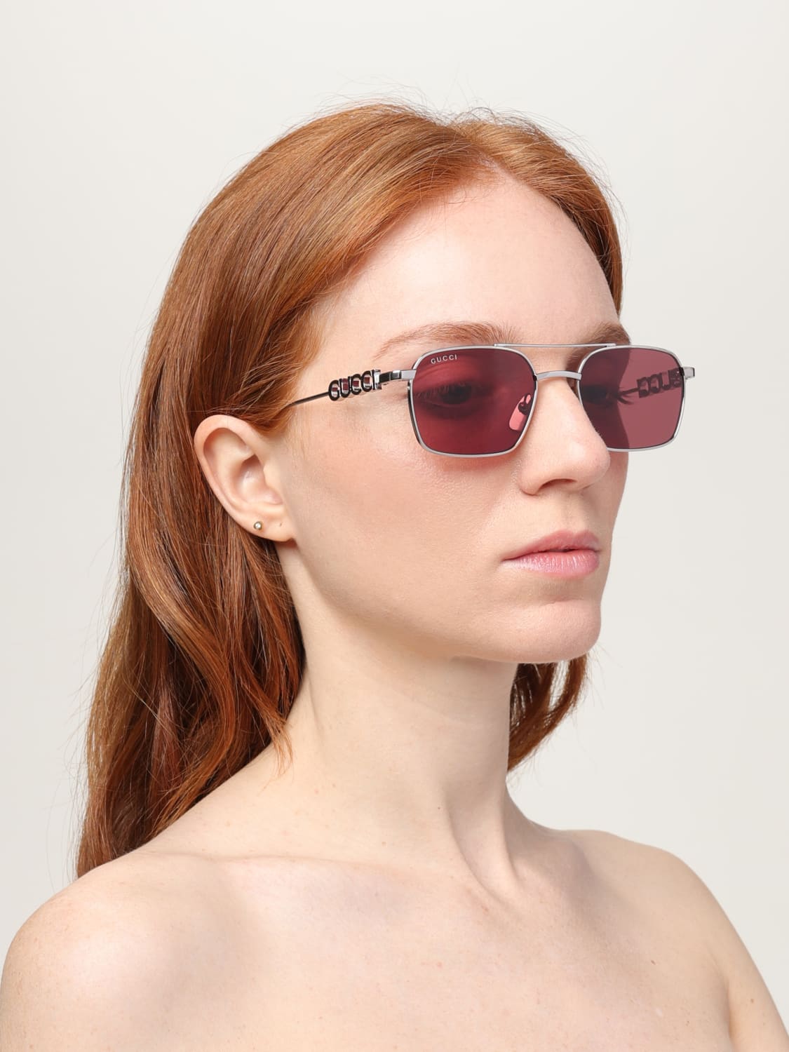 サングラス GUCCI Woman Sunglasses Silver GG1804S 004 GUCCI: Sunglasses woman - Silver | Gucci sunglasses GG1804S