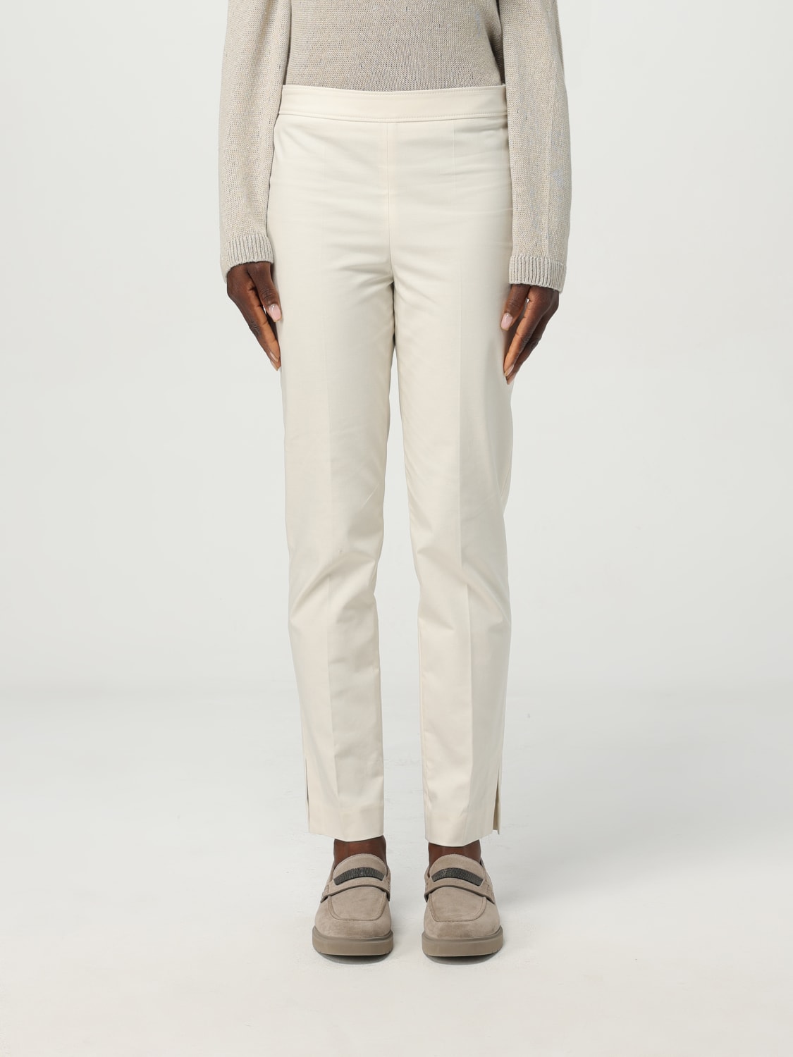 パンツ BRUNELLO CUCINELLI Women Straight Pants M0F70P8593 WHITE BRUNELLO CUCINELLI: Pants woman - White | Brunello Cucinelli