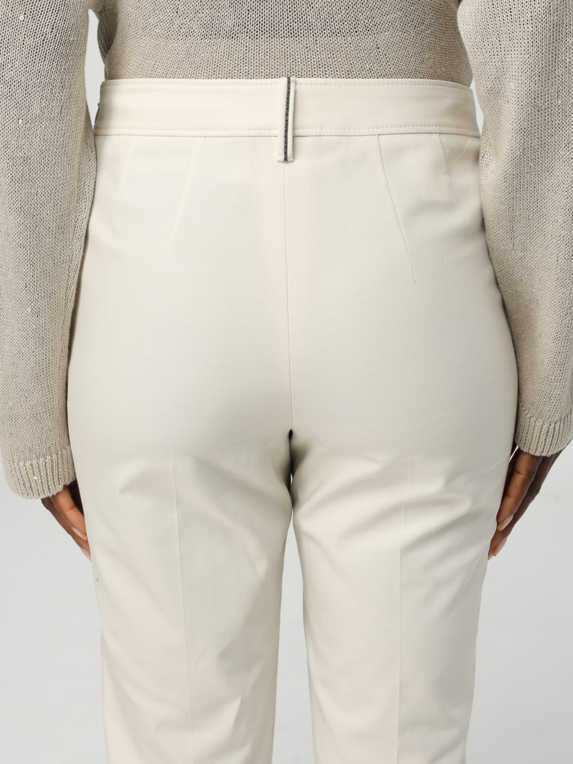 パンツ BRUNELLO CUCINELLI Women Straight Pants M0F70P8593 WHITE BRUNELLO CUCINELLI: Pants woman - White | Brunello Cucinelli