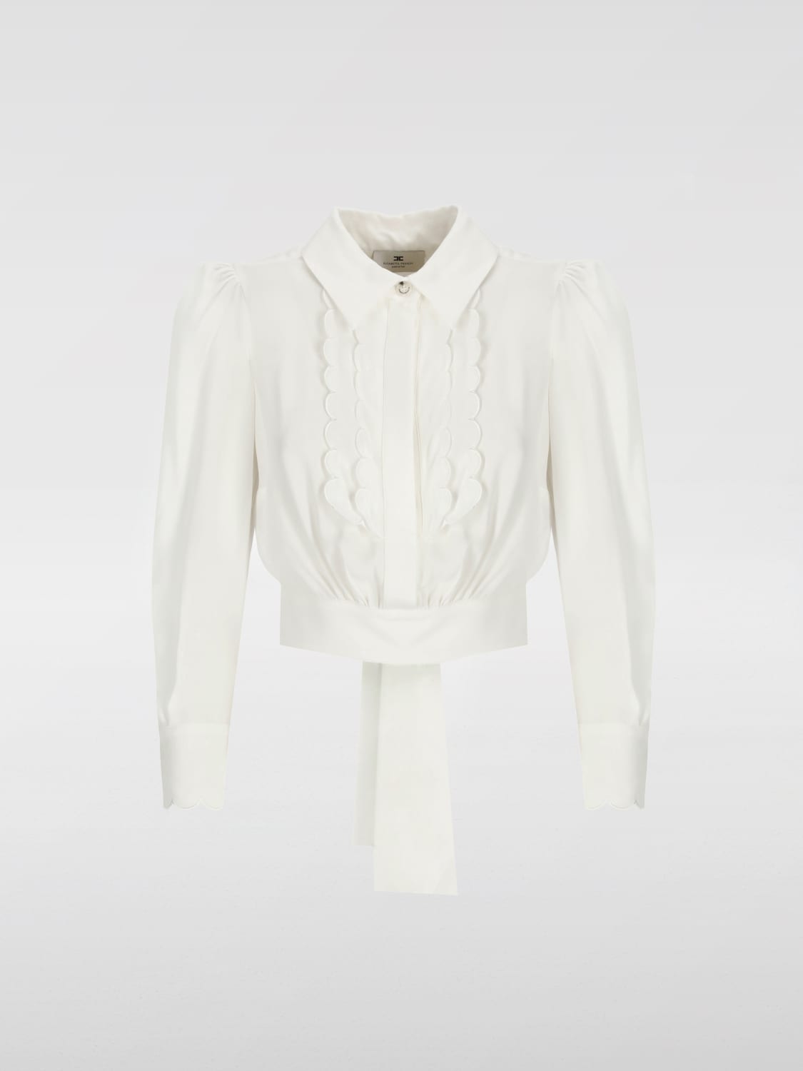 ELISABETTA FRANCHI CAMICIA: Camicia Elisabetta Franchi in crêpe, Avorio - Img 5
