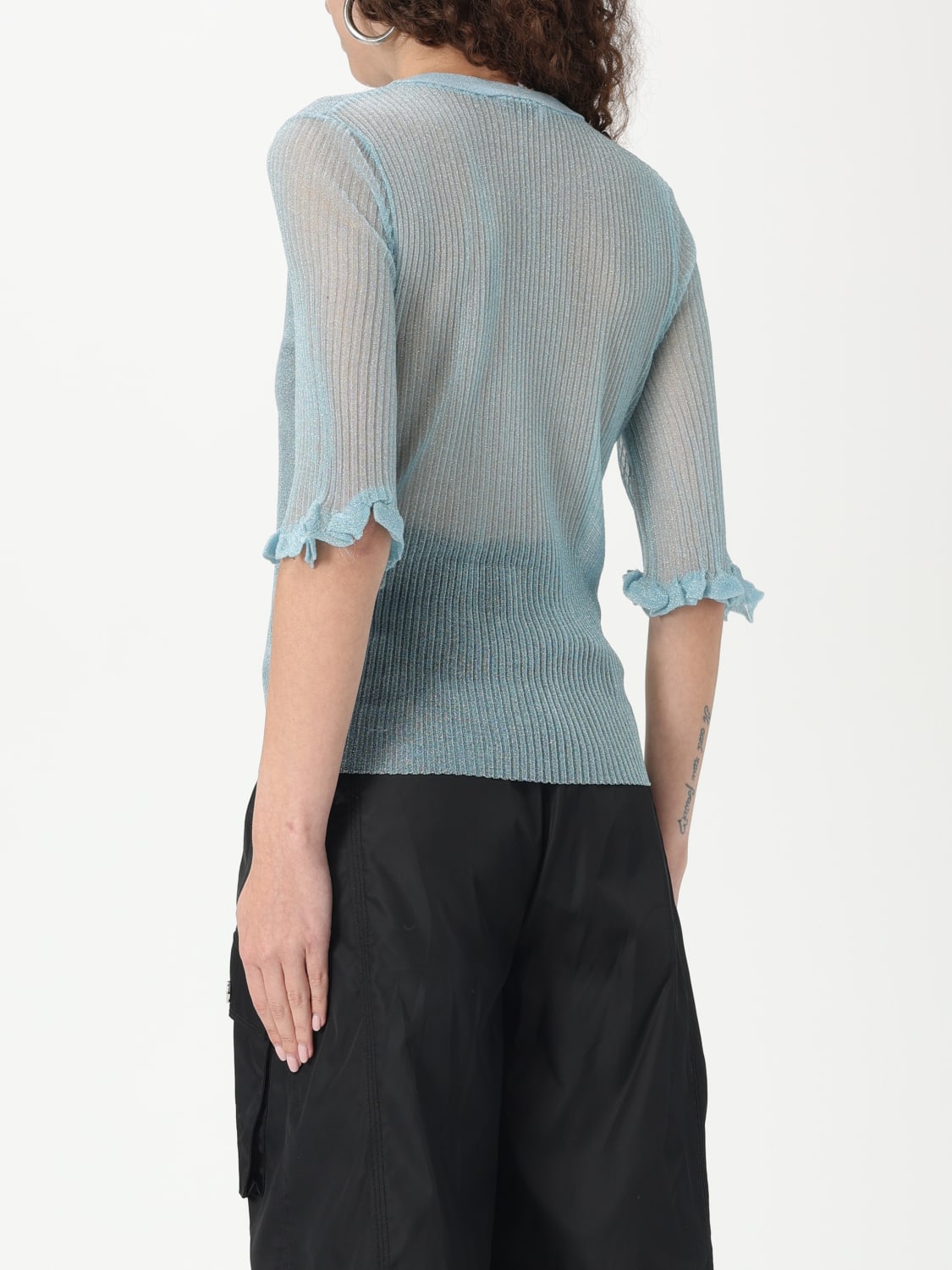 GANNI SWEATER: Sweater woman Ganni, Gnawed Blue - Img 3